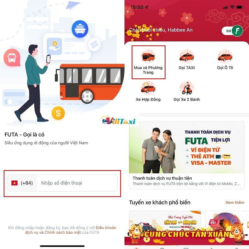 Hướng dẫn đặt vé xe Phương Trang online