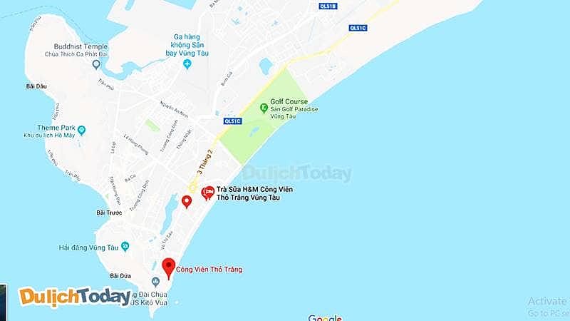 Vị trí công viên Thỏ Trắng trên bản đồ Google Map