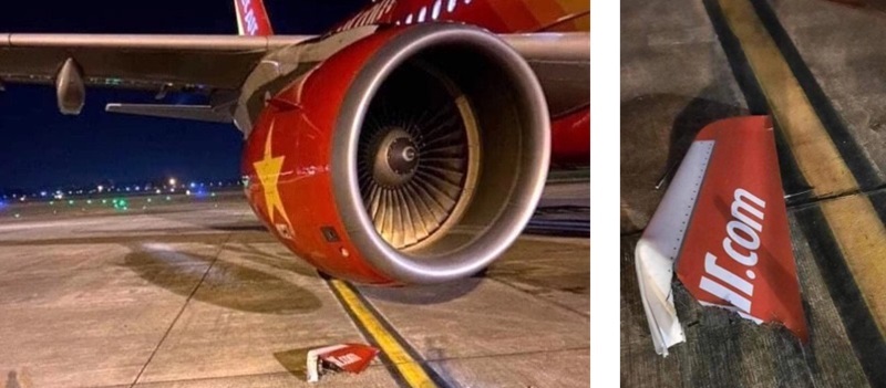 Máy bay Vietjet tai nạn gãy cánh